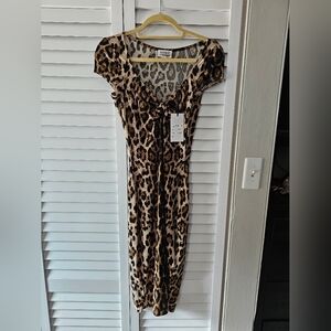 Cheetah Print Wiggle Dress, Unique Vintage, Size Small / 4